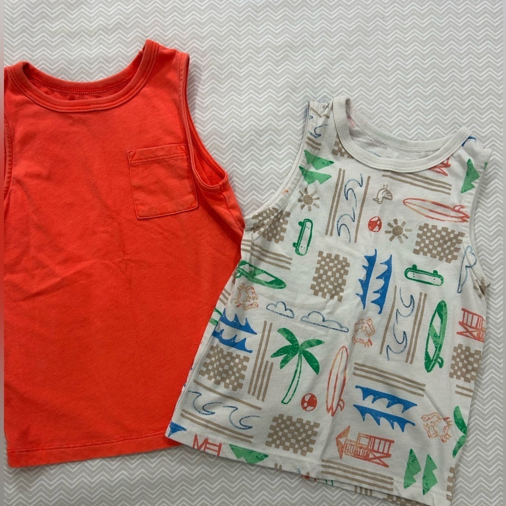 Cat & Jack Orange and Multicolor Kids Tank Tops